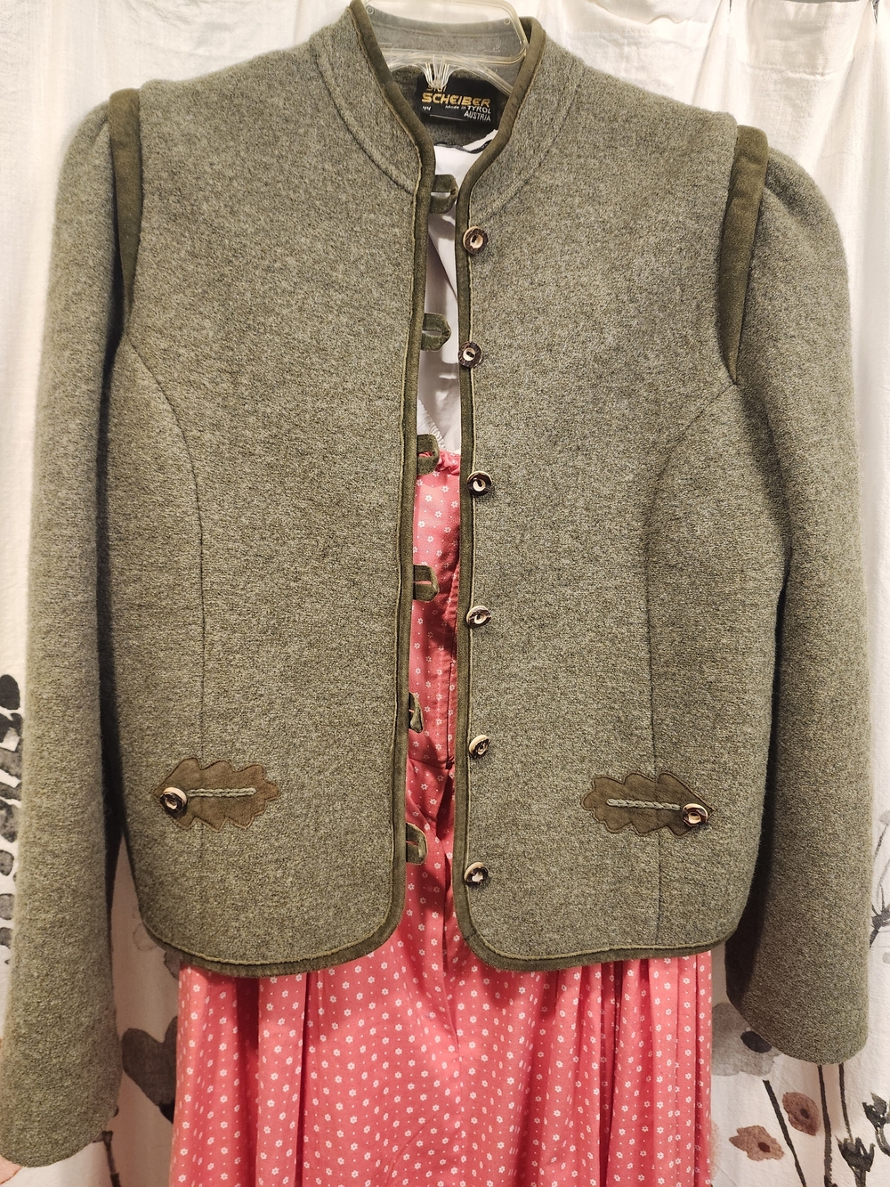 Vintage Austrian Dirndl With Boiled Wool Jacket